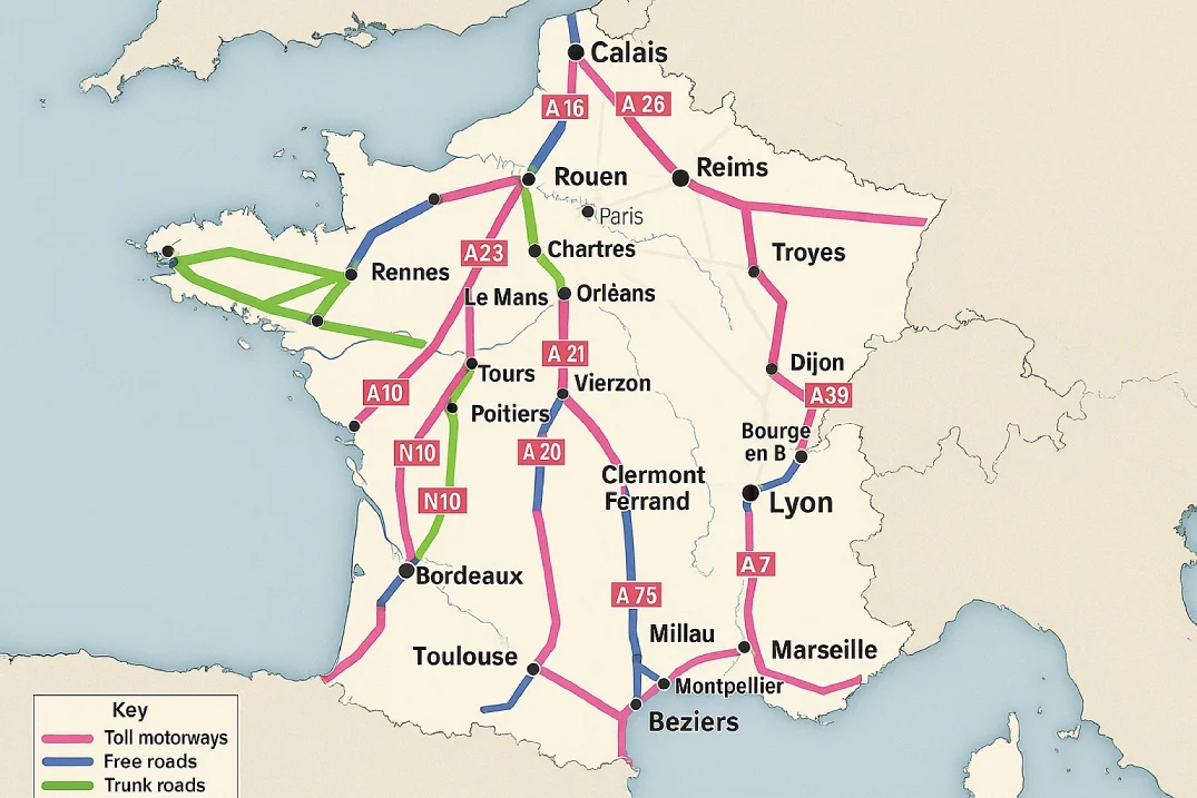 Map of All French Autoroutes